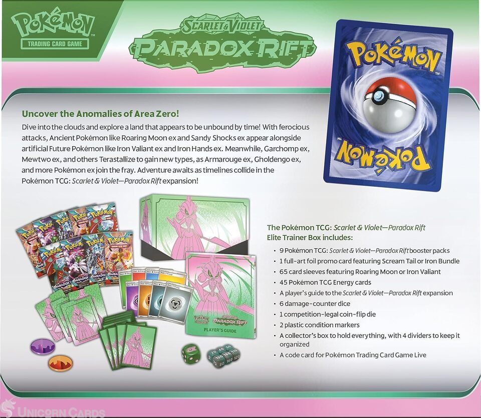 Pokemon TCG: Paradox Rift Iron Valiant Elite Trainer Box - ETB