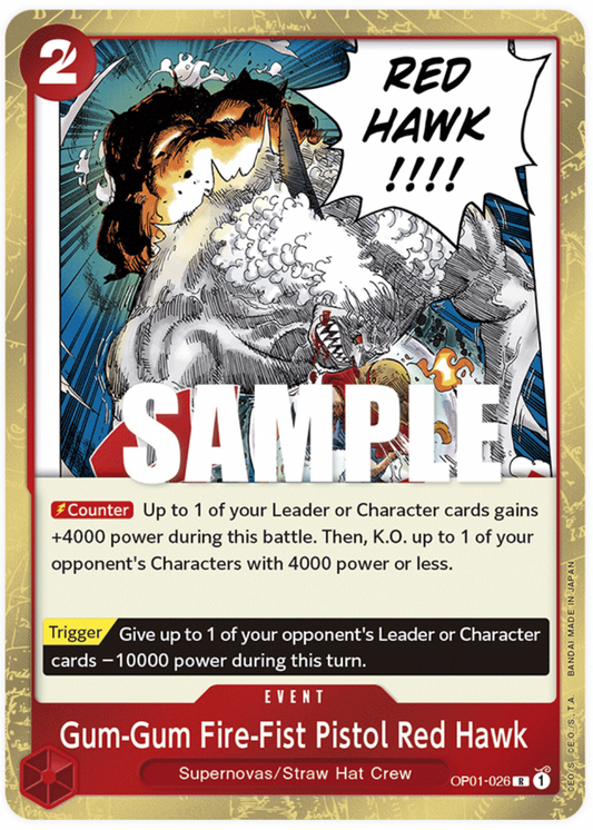 OP01-026 R Gum-Gum Fire-Fist Pistol Red Hawk