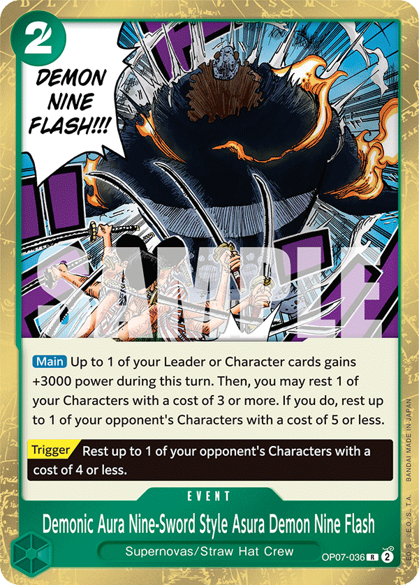 OP07-036 R Demonic Aura Nine-Sword Style Asura Demon Nine Flash