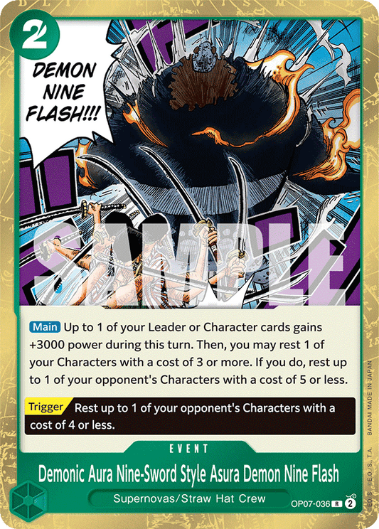 OP07-036 R Demonic Aura Nine-Sword Style Asura Demon Nine Flash
